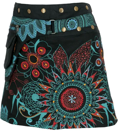 Wickelrock, kurzer Goa Rock in schwarz von Guru-Shop