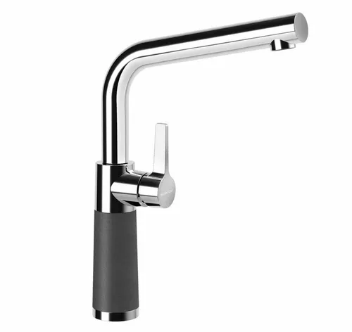 SCHOCK Einhebelmischer SC-540 mit Inox Ummantelung - Moderne Küchenarmatur aus Cristalite+ mit hohem Bogen für komfortable Nutzung. Einfache Installation und elegantes Design machen sie zum idealen Begleiter für Ihr Küchenwaschbecken.