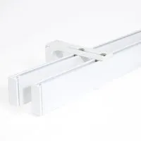 Deco-Raum Gardinenschiene, 60 cm - Metall in Weiß - Hochwertige 2-läufige Gardinenschiene, individuell nach Maß gefertigt. Ideal für moderne Wohnräume, funktional und zeitlos im Design.