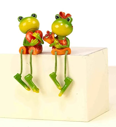 Frösche Kantenhocker mit Blume und Herz Nr. 12286 2