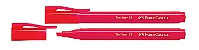 Faber-Castell 157721 - Textmarker Textliner 38, in Stiftform mit Clip, rot,