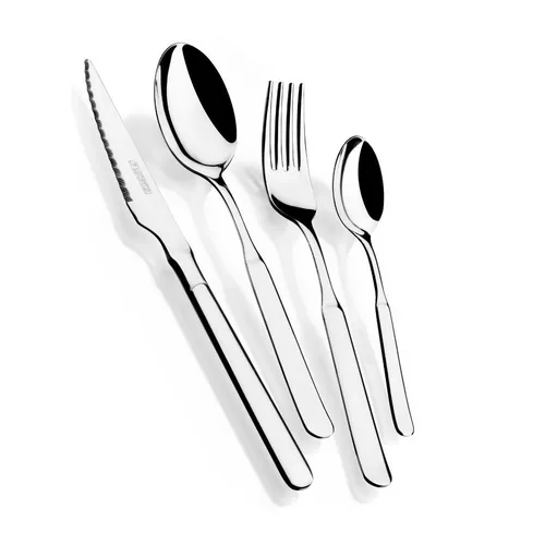 MONIX Milan | 24-teiliges Besteckset mit Steakmesser, Edelstahl 18/10, modernes