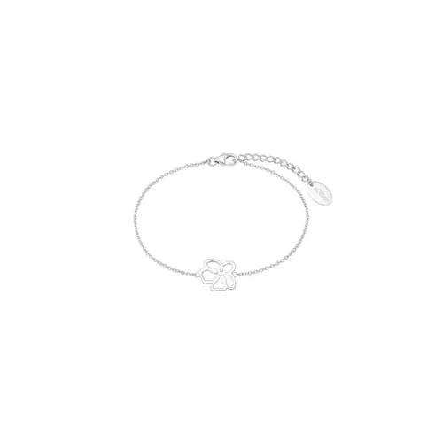 s.Oliver Armband 2033878 - Florales Design - Armband für Damen aus 925 Sterling Silber mit blütenförmigem Anhänger, längenverstellbar (17+3 cm), ideal für jeden Anlass und verleiht deinem Look Leichtigkeit.