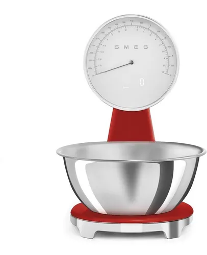 Smeg KSF01RDWW Küchenwaage, Rot - Küchenwaage im Retro-Design, präzise Messung und ideal für stilbewusste Köche