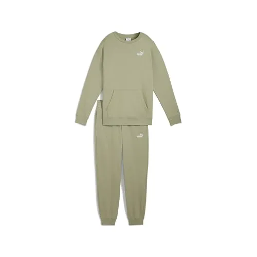 PUMA Relaxed Jogginganzug Damen XL - Lux Army Grün - Trainingsbekleidung mit kuscheligem Fleece, gerippten Bündchen und verstellbarem Bund für maximalen Komfort. Ideal für entspannte Tage und sportliche Aktivitäten.