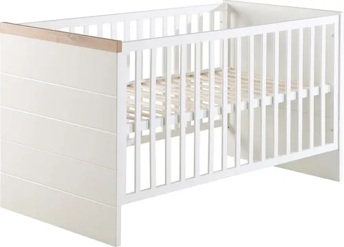 Roba Kombi-Kinderbett Nele, weiß, 3-fach höhenverstellbar - Babybett in Weiß mit 3-fach höhenverstellbarer Liegefläche (70 x 140 cm) für optimale Sicherheit und Komfort. Ideal für das Kinderzimmer.