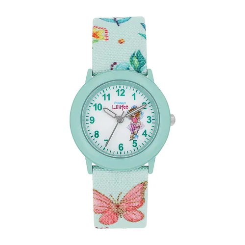 Prinzessin Lillifee Armbanduhr für Mädchen - Hübsche Quarzuhr mit Textilarmband, 3 bar wasserdicht und ideal für kleine Prinzessinnen, kommt in einer Geschenkbox.