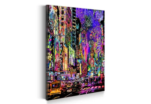 Artedinoi Leinwandbild Street Art New York Wandbild Leinwandbild Kunst XXL Deko