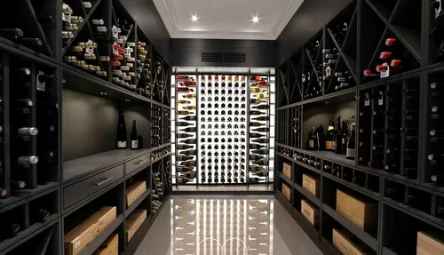 Weinmöbel Weinregal für mehr als 6 Flaschen - Modernes Design - Stylisches Weinregal aus Edelstahl für über 6 Flaschen. Ideal für Esszimmer, Küche oder Wohnzimmer. Kompakt und freistehend, bringt es Eleganz in jeden Raum.