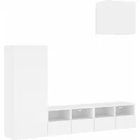 vidaXL 4-tlg. Wohnwand Weiß Holzwerkstoff von vidaXL