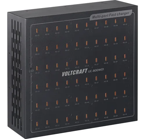 VOLTCRAFT UC-800W01 USB Ladegerät 800W USB-C Power Delivery - Leistungsstarkes USB-C Ladegerät mit 800W für bis zu 60 Geräte gleichzeitig. Ideal für Schulen, Büros und Testlabore – schnell, zuverlässig und platzsparend einsetzbar.