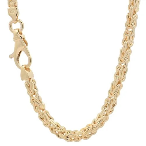 hoplo holzenplotz Goldkette Königskette Halskette Breite 3,0 mm massiv 585-14 Karat Gold, Kettenlänge:55 cm Unisex