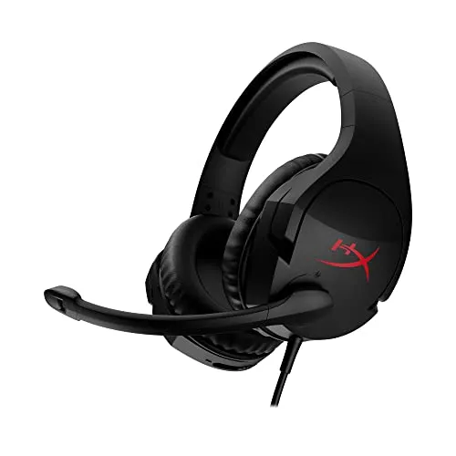 HyperX Cloud Stinger Gaming-Headset mit Kabel, DTS Headphone, Spatial Audio, 53-mm-Treiber, Memory Foam, 7.1 Surround-Sound, Flip-to-Mute-Mikrofon, USB- und 3,5-mm-Anschluss, Schwarz