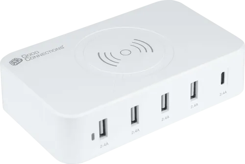 GC PCA-D005W - USB-Ladegerät, 5 V, 2,4 A, 60 W + 10 W QI