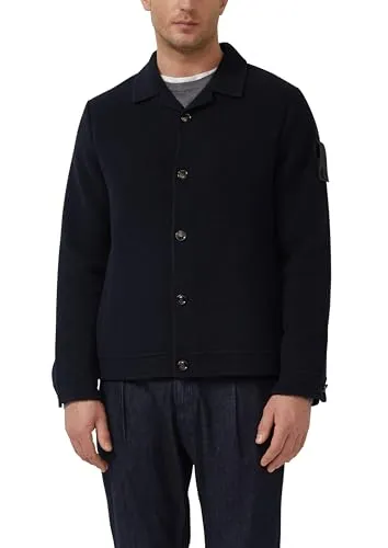s.Oliver Overshirt aus Wolle mit Label-Patch - Hochwertiges Overshirt aus einem Schurwollmix, ideal für Business-Anlässe. Mit Umlegekragen und praktischer Leistentasche für stilvolle Akzente.