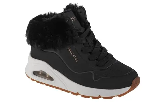 Skechers Uno Fall Air Wanderschuhe Schwarz EU 31 - Hoch geschnittene Wanderschuhe für aktive Mädchen, kombiniert Komfort mit stylischem Design. Ideal für Abenteuer in der Natur und der Stadt.