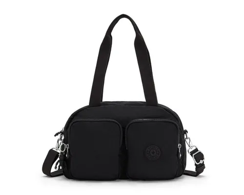 Kipling COOL DEFEA Schultertasche - Black Noir - Mittelgroße Damen-Schultertasche aus 100 % Polyamid, wasserabweisend und ideal für den Alltag, Maße: 22 x 33 x 12,5 cm, leicht mit nur 0,35 kg.