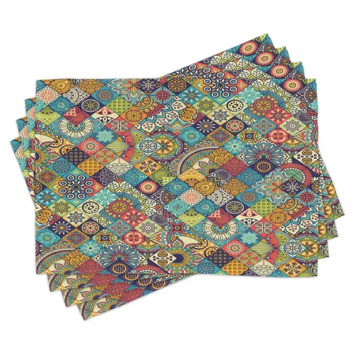 Tischset Platzset 4er Set Checkered Folk