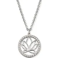 Engelsrufer Lotus Kette mit Anhänger ERN-Lotus-ZI - Elegante Damenkette aus rhodiniertem 925 Sterlingsilber mit funkelnden Zirkonia, inspiriert von der Lotusblüte – für einen zeitlosen Look.