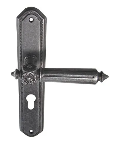 Türbeschlag Antike LS PZ Antik Grau - Elegante Drückergarnitur - Türklinken in antikem Grau, ideal für stilvolle Innentüren. Festdrehbar gelagert und mit Rückholfeder für höchsten Komfort.