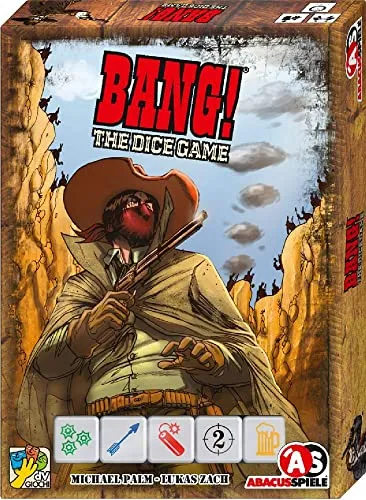 Bang! The Dice Game (DE) - Spannendes Würfelspiel im Western-Stil - Gesellschaftsspiel für 2-8 Spieler, ideal für schnelle Runden mit einer Spieldauer von nur 15 Minuten. Perfekt für Western-Fans und Spielabende!