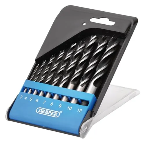 Draper 9-teiliges Brad Point Bohrer-Set – 12426 – für Hartholz, Weichholz, Sperrholz, Spanplatten und MDF