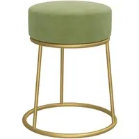 vidaXL Runder Hocker Senfgrün Samt - Eleganter Hocker aus weichem Samt mit glamourösem Eisengestell, ideal für Flur oder Wohnzimmer – stilvoll und platzsparend.