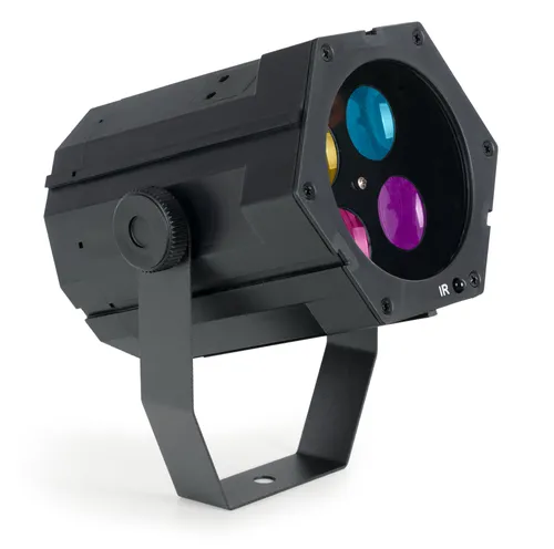 Showlite GL-8 USB-Gobo Partylight - RGBW-Lichteffekt für unvergessliche Partys, ideal für mobile DJs und Gartenpartys, mit USB-Stromversorgung und Musiksteuerung durch integriertes Mikrofon.