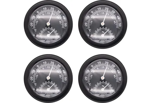 BENSON Raumthermometer 1-6 Thermometer Hygrometer Luftfeuchtigkeit, 4-tlg., Temperatur, Analog, Wetterstation, Rund