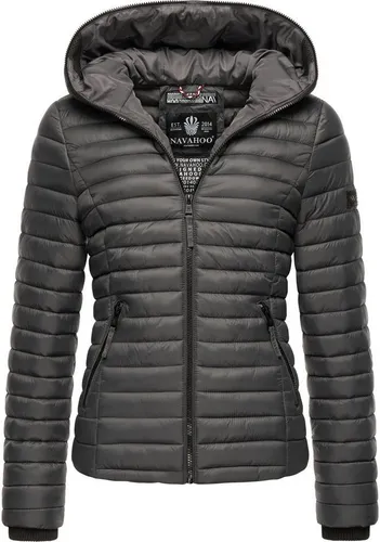 Navahoo Damen Übergangsjacke Steppjacke Kimuk Anthracite Gr. S - Funktionsjacken – Stylische, ultraleichte Steppjacke mit Kapuze, wasserabweisend und formschön tailliert für hohen Tragekomfort in der Übergangszeit.