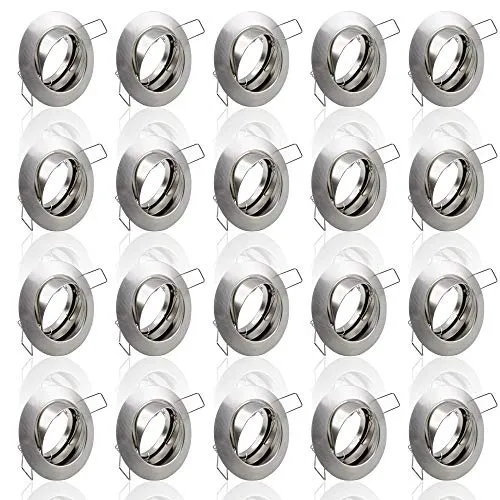 20er Set Einbaustrahler GU10 Schwenkbar in Eisen Gebürstet in grau von Maxkomfort