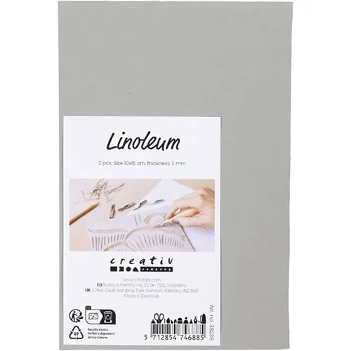 Linoleum 10x15 cm, grau von Creativ Company