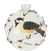 Krebs Glas Lauscha Weihnachtsbaumkugel Meisendekor 1-tlg. 10cm