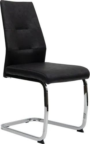 Moderne Esszimmerstühle in Lederoptik in silber von Trisens