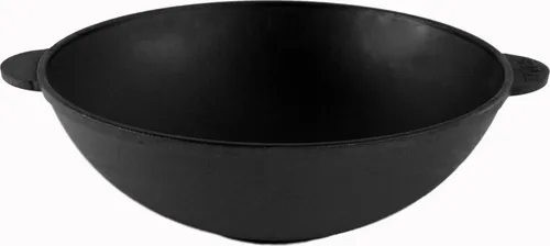 Gusseisen Wokpfanne 28 cm - 3,7 L Bratpfanne für Induktion - Pfannen: 28 cm gusseiserne Wokpfanne mit 3,7 L Volumen, ideal für gleichmäßiges Braten und Kochen, perfekt für asiatische Gerichte und Suppen.