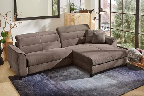 Jockenhöfer Gruppe Ecksofa Double One L-Form, B: 288 cm, 2x120 cm breite, elektr. Relaxfunktionen, Kopfteilverstellung, USB-Anschluss & Zierkissen