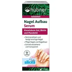 Hübner Nagel Aufbau Serum | 5 ml | Veganes Pflegegel für Nägel - Das Hübner Nagel Aufbau Serum unterstützt die Pflege brüchiger Nägel mit einer speziellen Formel aus mineralischem Silicium-Gel, Biotin und Mandelöl. Ideal für die tägliche Nagelpflege, zieht schnell ein und sorgt für geschmeidige Nägel.