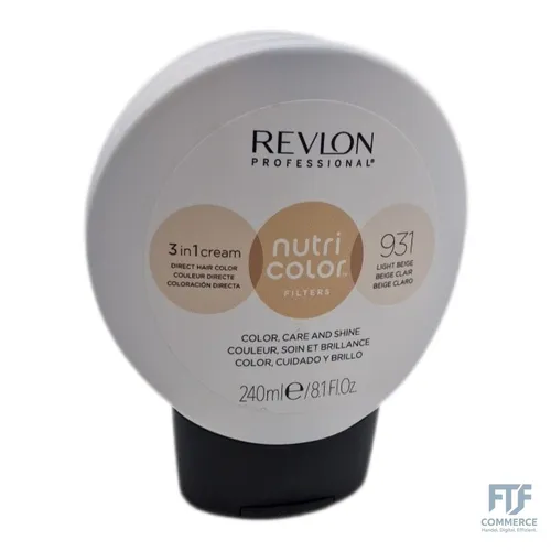 Revlon Professional Nutri Color Filter Kugel 931 Helles Beige 240 ml - Haarfärbemittel mit innovativer INSTA-PIC-Technologie für brillanten Glanz und Pflege. Das neue Design ermöglicht eine einfache Entleerung. Inhalt: 240 ml.