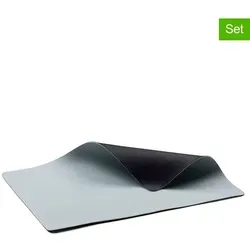 BITZ Tischset 4er-Set in Leder-Look - Platzsets in Schwarz/Hellblau, abwaschbar und ideal für stilvolle Tischdekoration.
