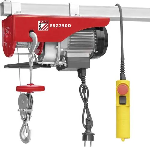 Holzmann Maschinen ESZ250D Elektrischer Seilzug - Elektrische Hebezeuge mit einer Tragfähigkeit von 250 kg, ideal für schwere Lasten und effizientes Arbeiten.