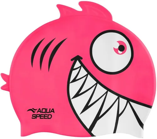Aqua Speed Badekappe Kinder-Schwimmhaube 3D-Silikonhaube mit Flosse & Finne (Ergonomische Passform – schmiegt sich sanft an & verrutscht nicht), Hält Haare trocken & schützt vor Chlor – ideal für Pool & Strand