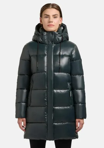 khujo Steppjacke Jadet2-YM Schimmernder Winter Kurzmantel mit abnehmbarer Kapuze