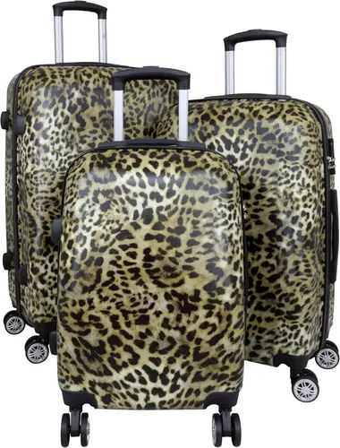 Warenhandel König Kofferset Leopard Fell in braun von Warenhandel König