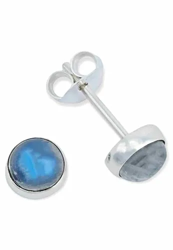 Ohrstecker 925 Silber Mondstein weißer Stein schimmer Edelstein Ohrringe echt Silber Damen Sterling Silber Stecker Geschenk(MOS-038-04)