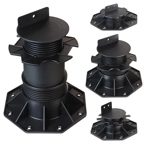 Montafox 10 x Stelzlager höhenverstellbar 18-220 mm hohe Traglast Stellfüße Terrassenlager Unterkonstruktion Terrassendielen Holz WPC 7 Jahre Garantie auf Material*, Größe:18-30 mm