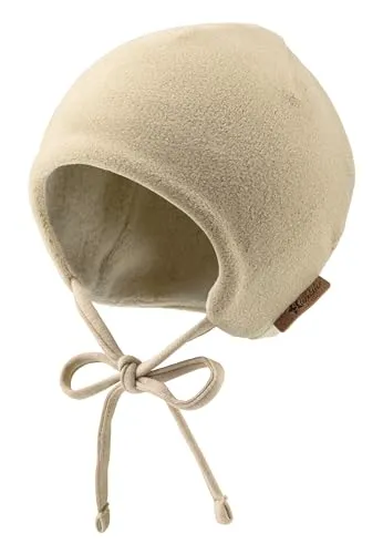 Sterntaler Beanie Fleece – warme Unisex Babymütze mit Ohrenklappen & Bindeband – kuscheliges Microfleece mit Baumwollfleece-Futter - Bequeme Wintermütze - ab Geburt – beige, Größe 37