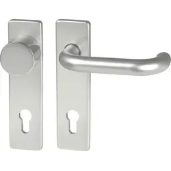 GRUNDMANN Feuerschutz Wechselgarnitur GEOS 1754/D52K auf Kurzschild - PZ 72 mm ; Alu silber eloxiert