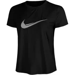 Nike Swoosh Laufshirt Damen Schwarz Größe L - Ideal für Läuferinnen: Das Nike Swoosh Laufshirt bietet höchsten Tragekomfort dank schnelltrocknendem Material. Bewegungsfreiheit und Pflegeleichtigkeit machen es zum perfekten Begleiter für dein Training.