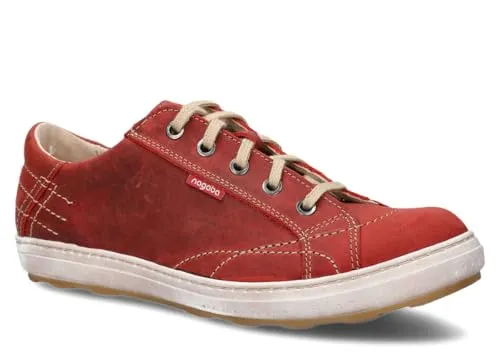 nagaba - Sneaker Herren - Halbschuhe Herren - Echtleder - Flache Schuhe, Sportschuhe, Bequeme Schnürschuhe, für Herbst, Frühling - Lederschuhe für Männer, Jungs - Modell 410 - Rot - 44