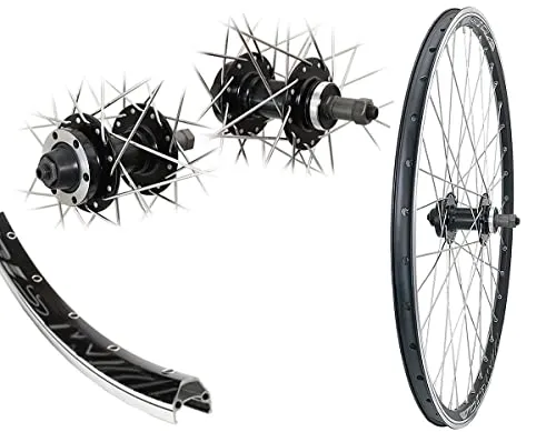 Zoll Hinterrad Hohlkammer DMS19 Disc 6-Loch Schraubkranz schwarz geößt 559-19 SchnellspannerV-Brake 26